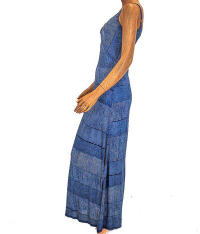Splendid Clothing XS Blue Striped Maxi Dress