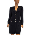 St. John Clothing Large | 10 Black Knit Peacoat