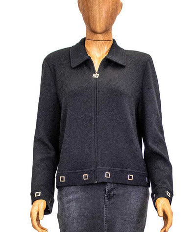 St. John Clothing Large | US 10 Collared Knit Jacket