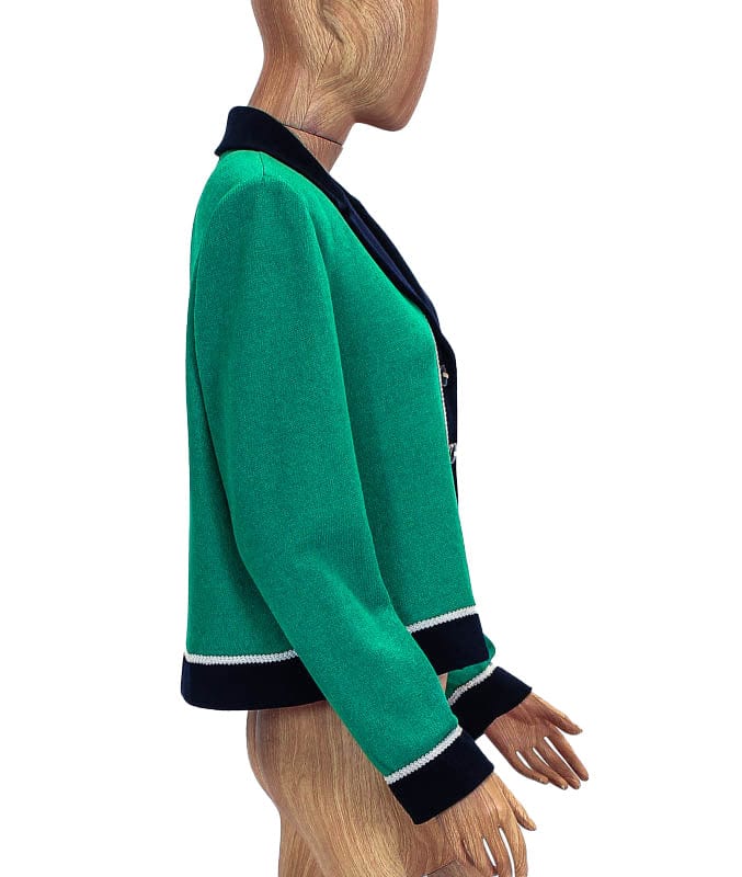 St. John Clothing XL | US 12 Woven Button Front Sweater