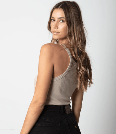 STILL WATER Clothing Medium Taupe 90s Rib Tank