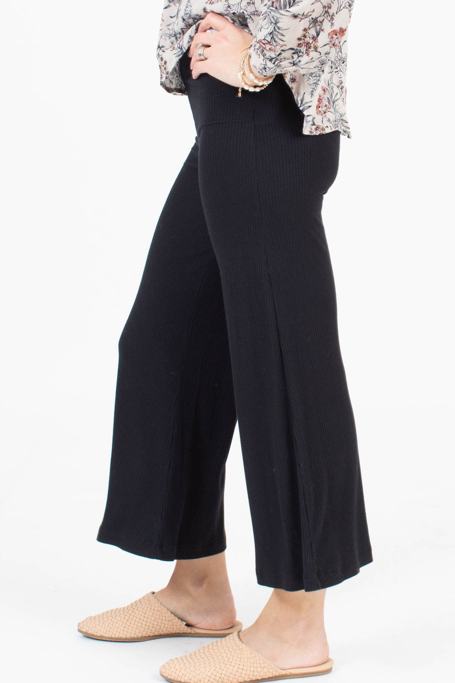 STILL WATER Clothing XS Ribbed Wide Leg Pant