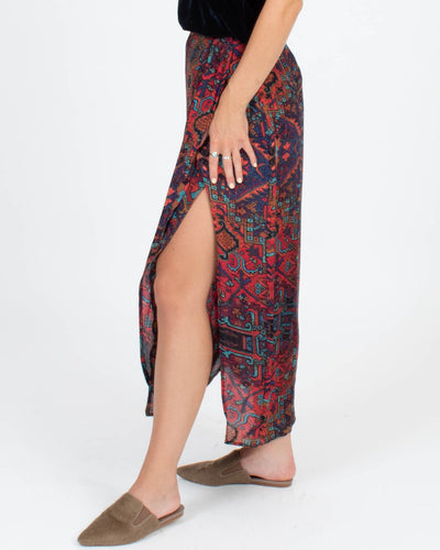 Stone Cold Fox Clothing XS | US 2 Printed Silk Skirt