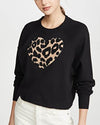 SUNDRY Clothing Small Leopard Heart Sweatshirt