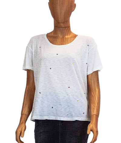 SUNDRY Clothing Small Stars & Hearts White Tee