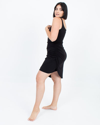 Susane Monaco Clothing Large Ruched Black Dress