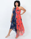 Ted Baker Clothing Large Two-Tone Floral Maxi Dress