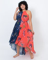 Ted Baker Clothing Large Two-Tone Floral Maxi Dress