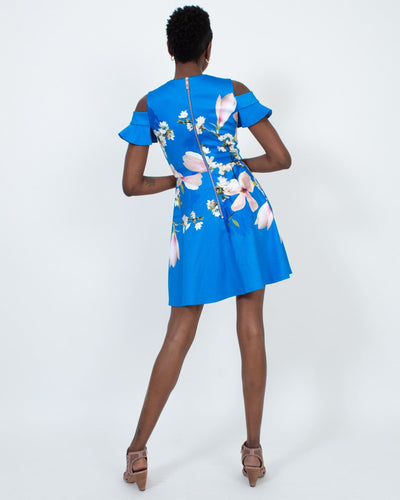 Ted Baker Clothing Small | US 4 Cold Shoulder Floral Dress