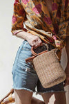 Thacker New York Bags One Size Wicker Top Handle Crossbody Bag