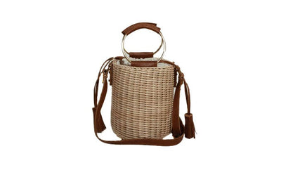 Thacker New York Bags One Size Wicker Top Handle Crossbody Bag