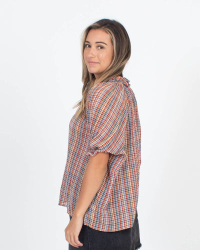 The Great Clothing Medium Checkered Button Down Blouse