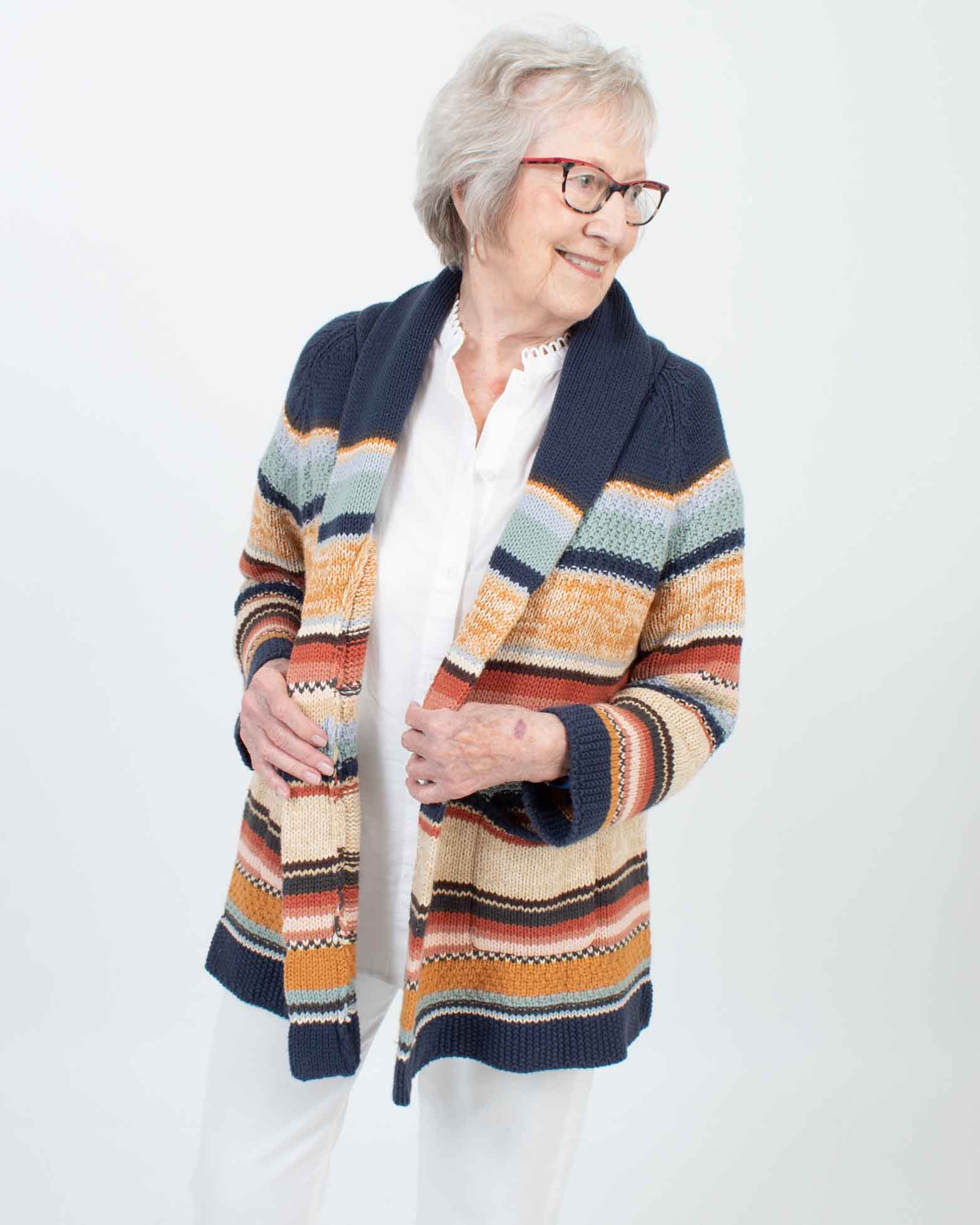 The Great Clothing Medium Striped Multicolor Knit Cardigan