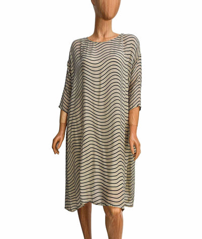 The Great Clothing Small Silk Striped Midi Dress with Slip