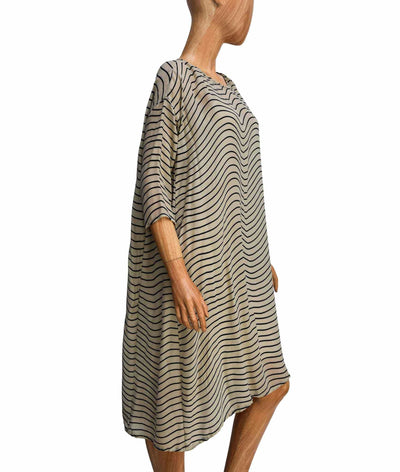 The Great Clothing Small Silk Striped Midi Dress with Slip