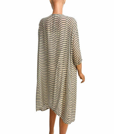 The Great Clothing Small Silk Striped Midi Dress with Slip