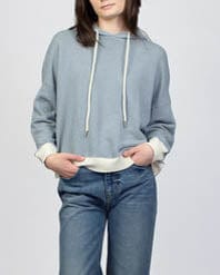 The Great Clothing XS "Teammate Hoodie in Saltwater Stripe"