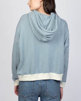 The Great Clothing XS "Teammate Hoodie in Saltwater Stripe"
