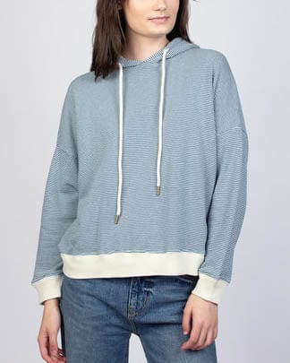 The Great Clothing XS "Teammate Hoodie in Saltwater Stripe"
