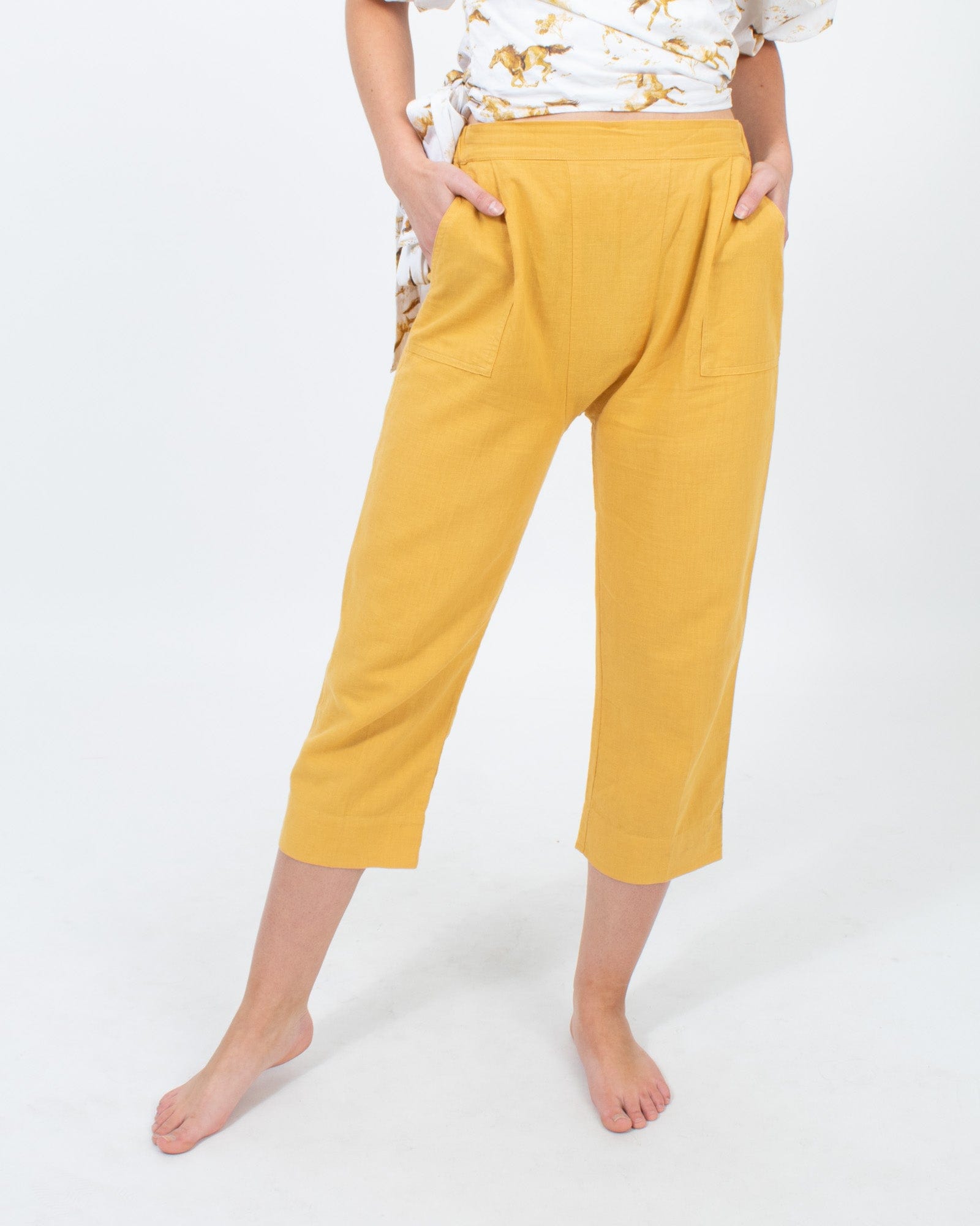 Order Yellow High waist Pants Online for Women at Best Price