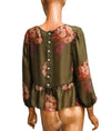 The Great Clothing XS | US 0 Silk Blouse with Button Closure