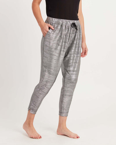 The House of Woo Clothing Medium Metallic Silver Jogger Sweatpants