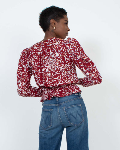 The Kooples Clothing Medium Patterned Wrap Top