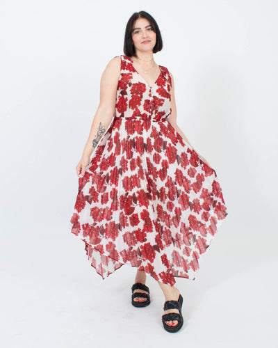 The Kooples Clothing Small Sleeveless Floral Midi Dress