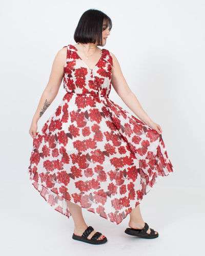 The Kooples Clothing Small Sleeveless Floral Midi Dress