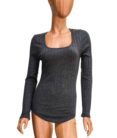 The Lady & The Sailor Clothing Large Scoop Neck Ribbed Tee