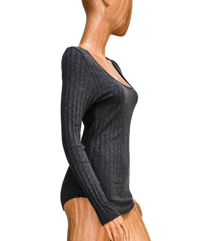The Lady & The Sailor Clothing Large Scoop Neck Ribbed Tee