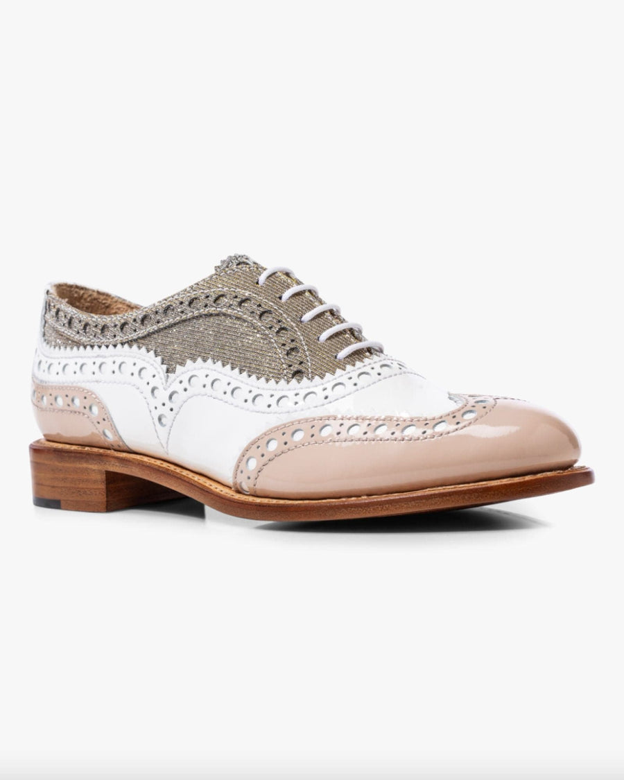 The Office of Angela Scott Shoes Large | IT 41 I US 11 Mr. Doubt Brogue Oxford in White Silver Tan
