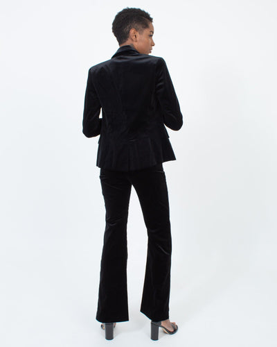Theory Clothing Medium Black Velvet Suit Set
