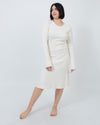 Theory Clothing Medium Fitted Ribbed Long Sleeve Knee Length Dress