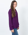 Theory Clothing Small Purple Silk Blouse