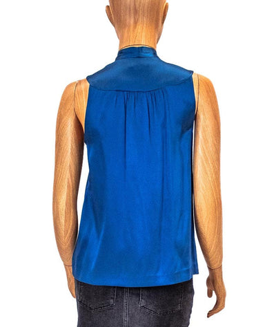 Theory Clothing XS Blue Pleated Sleeveless Blouse
