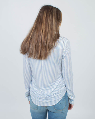 Theory Clothing XS Striped Button Down Blouse