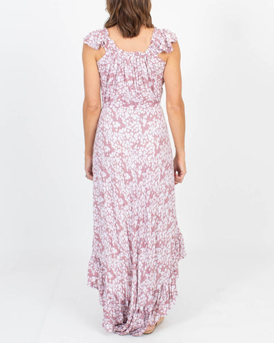 Tiare Hawaii Clothing One Size Pink Floral High-Low Dress