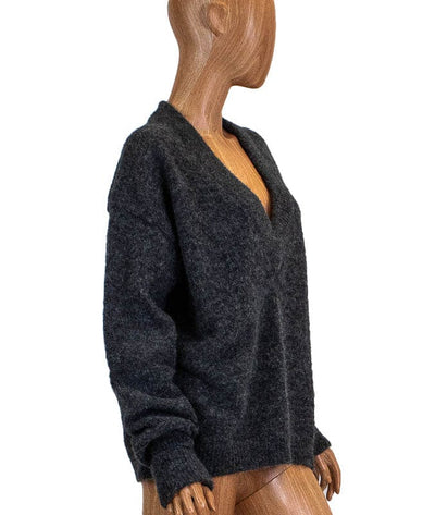 Tibi Clothing Large Wool Oversized V-Neck Sweater