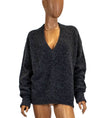 Tibi Clothing Large Wool Oversized V-Neck Sweater