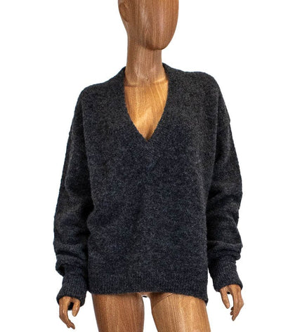 Tibi Clothing Large Wool Oversized V-Neck Sweater
