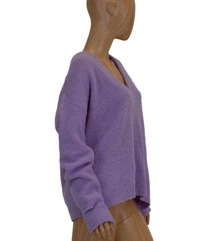 Tibi Clothing Large Wool Oversized V-Neck Sweater