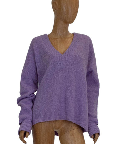 Tibi Clothing Large Wool Oversized V-Neck Sweater