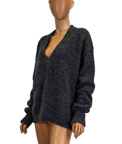 Tibi Clothing Large Wool Oversized V-Neck Sweater
