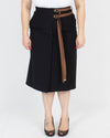 Tibi Clothing Medium | US 10 "Anson Grosgrain-Trimmed" Crepe Midi Skirt
