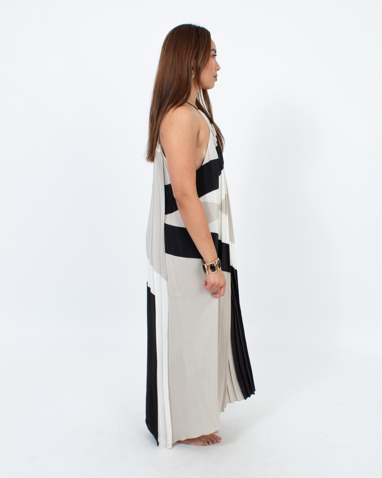 Silk Color Block Maxi Dress The Revury