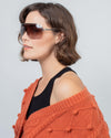 Tom Ford Accessories One Size Brown Shield Sunglasses