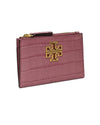 Tory Burch Accessories One Size "Britten Croc Zip Card Case" Wallet