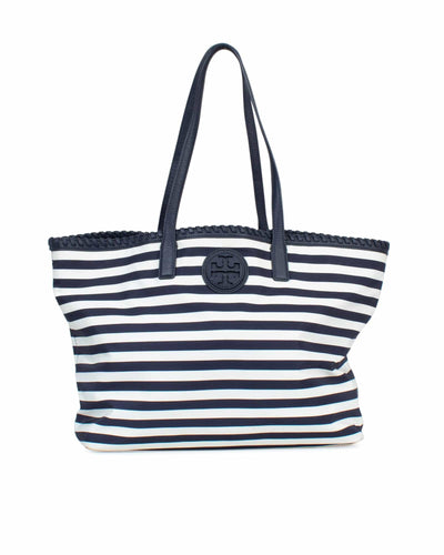 Tory Burch Bags One Size "Marion" Striped Nylon Tote Bag