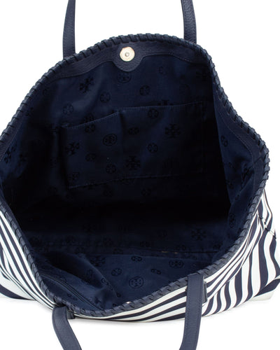 Tory Burch Bags One Size "Marion" Striped Nylon Tote Bag